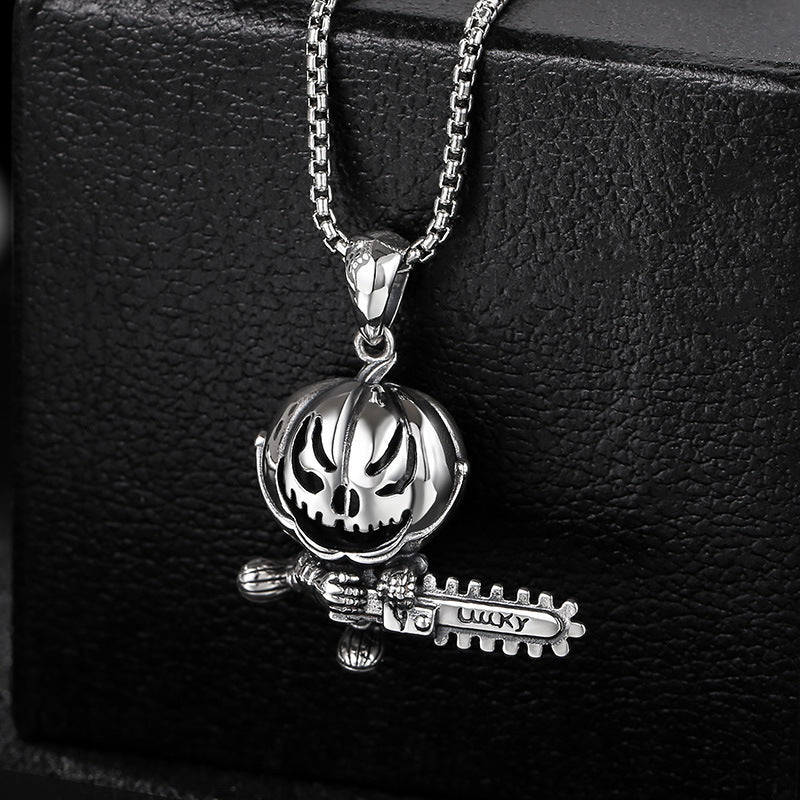 S925 Silver Chainsaw Clown Pendant – Dark Heritage Edition | T&P Men’s Collection