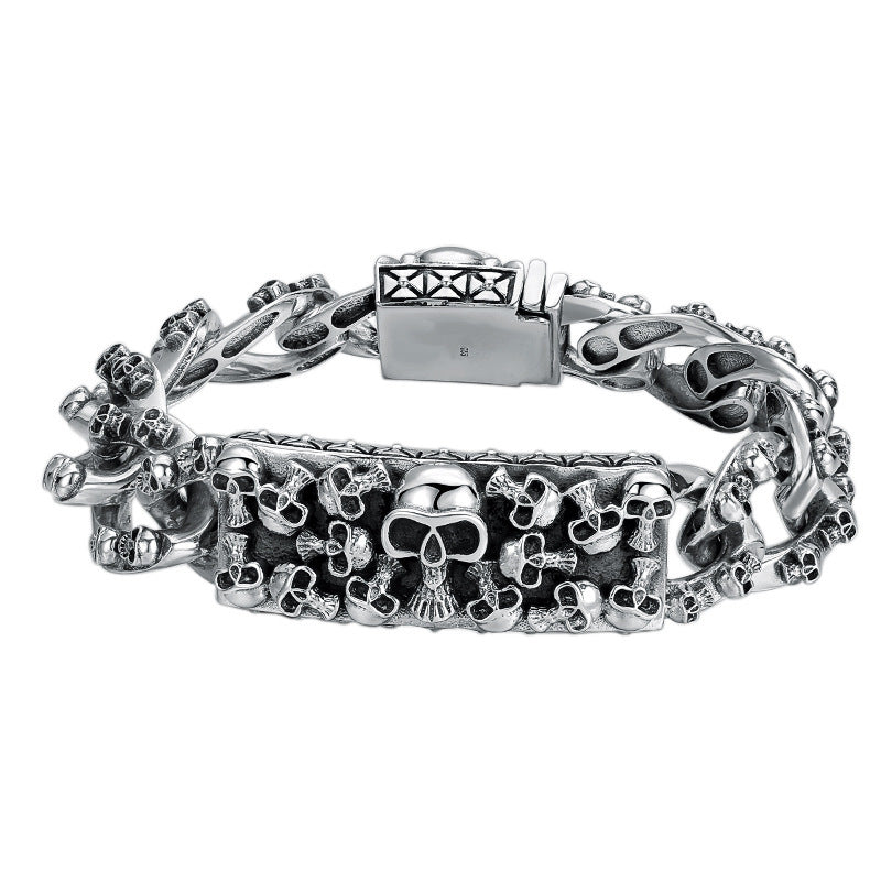 Eternal Skulls Chain – 925 Sterling Silver Power Bracelet
