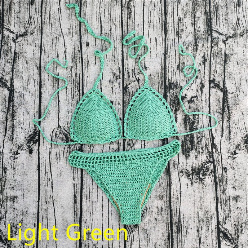 T&P BohoCrochet Push-Up Bikini – Handmade Beige Summer Swimwear