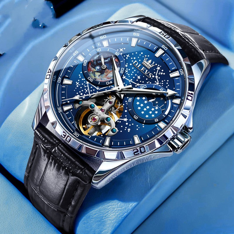 Luxury Starry Sky Skeleton Watch – Automatic Mechanical Waterproof Timepiece