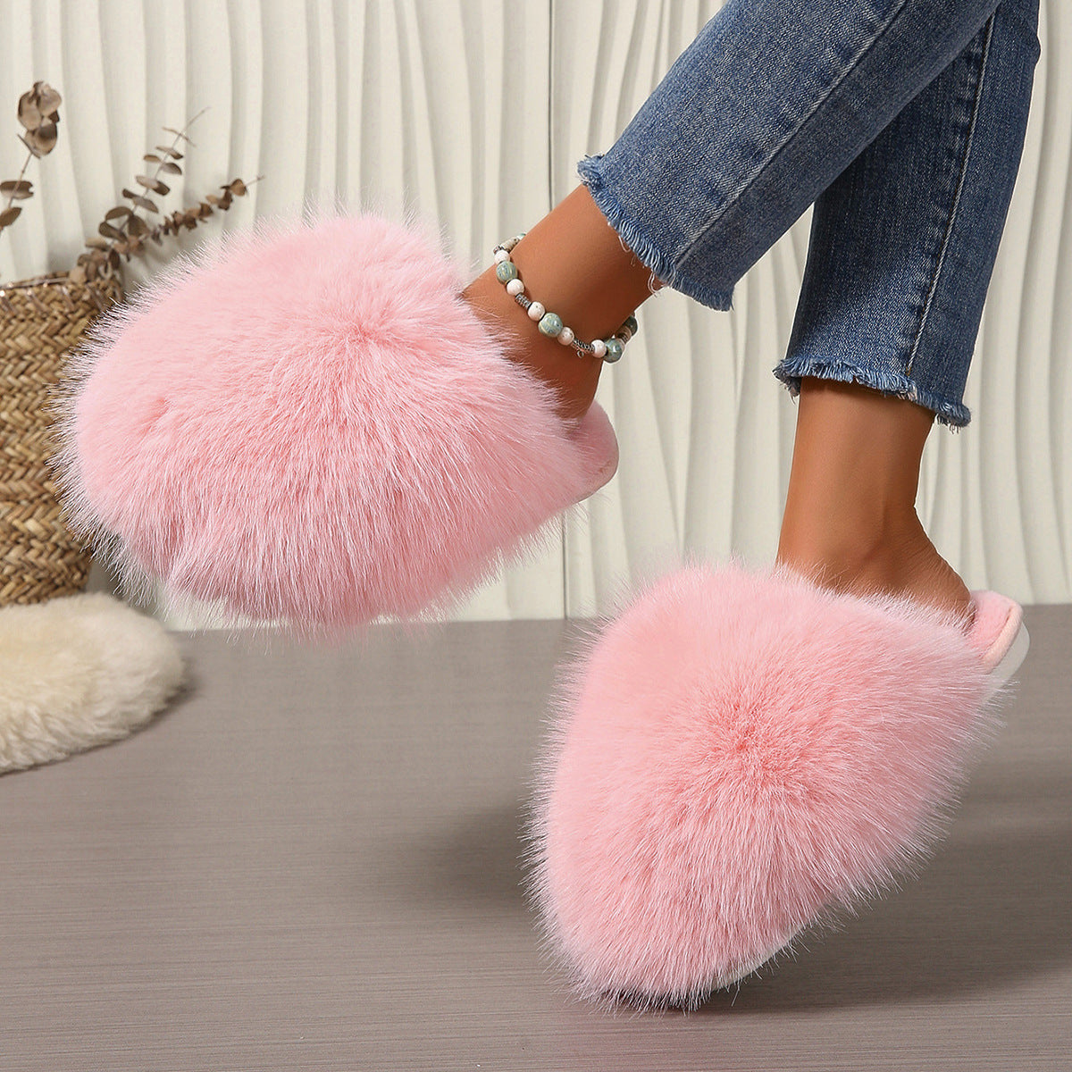 T&P Fluffy Fur Slippers – WOMEN Cozy Home Slippers